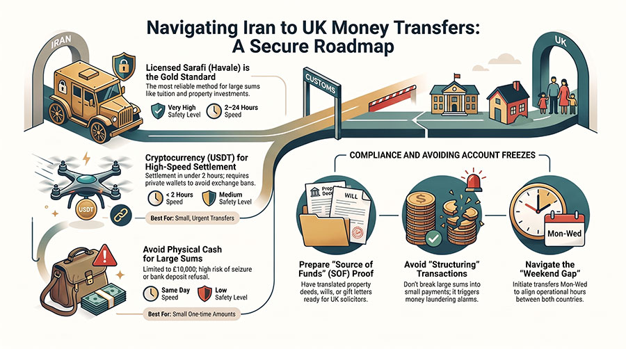 3 Best Ways to Send Money from Iran to UK 1 Iran-UK_Money_Transfer_Roadmap
