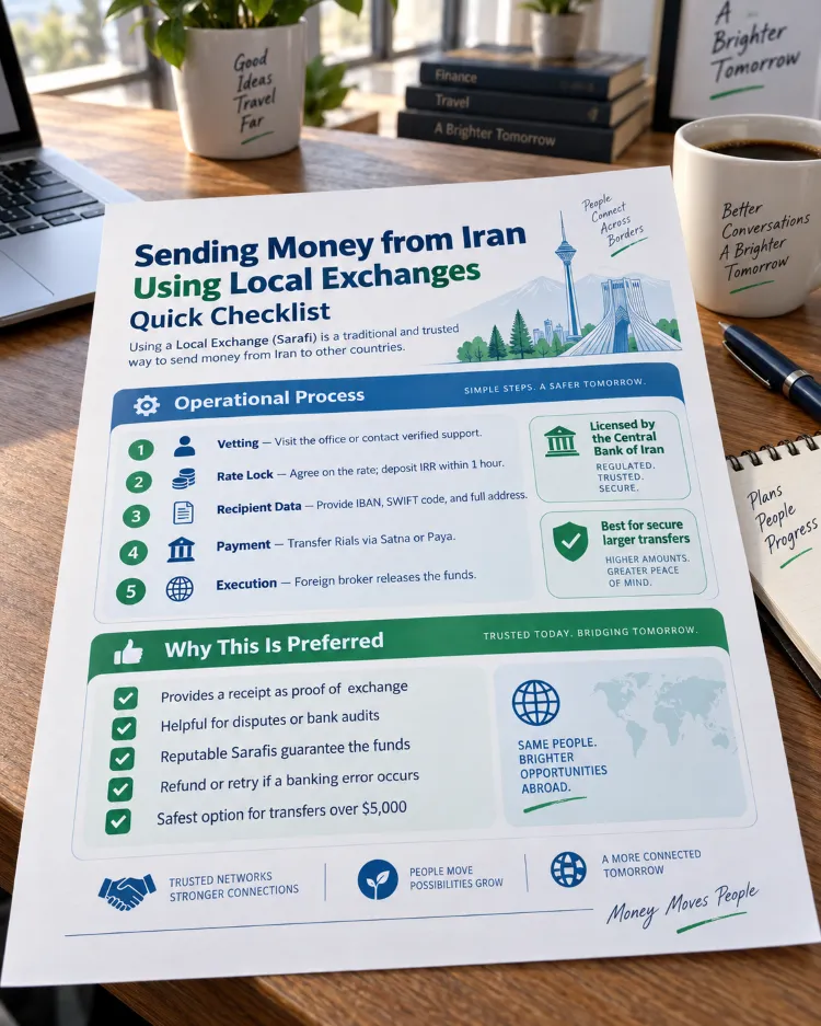 5 Proven Ways on How to Send Money from Iran to Other Countries 4 Image Sending Money from Iran Using Local Exchanges